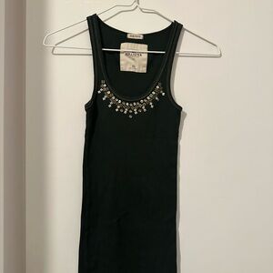 Hollister Dark Green Embellished Tank Top